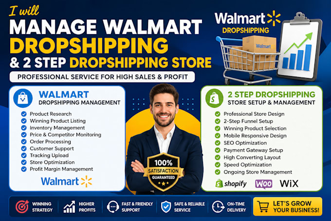 manage walmart dropshipping and 2 step dropshipping store