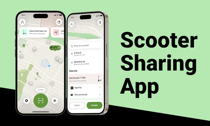 develop a e scooter sharing app, scooter rental app like lime, bolt