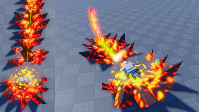 design a 3d game assets,  vfx, and roblox  scripting