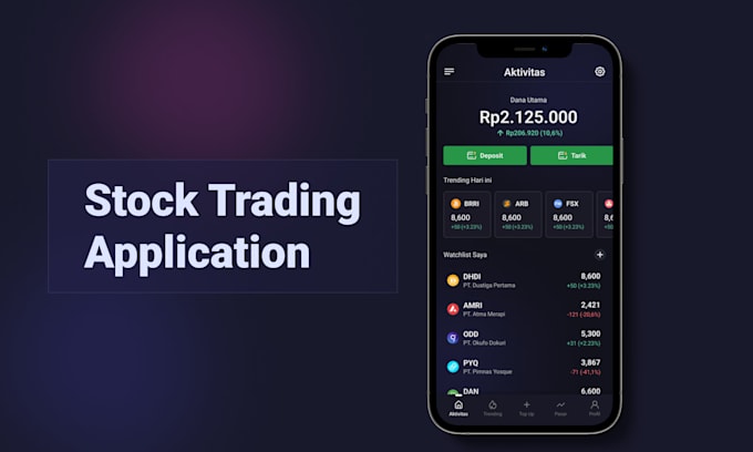 develop a stock trading app like robinhood, webull