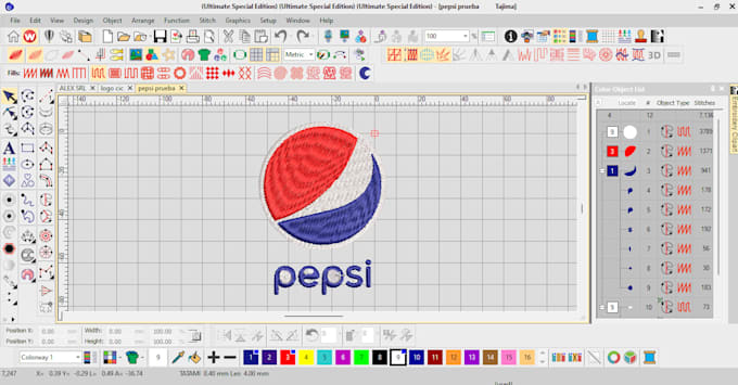 digitize embroidery in dst, pes, jef files