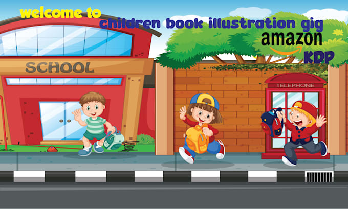 illustrate beautiful 2d children story book illustrations