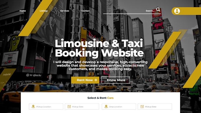 build taxi booking website, chauffeur, limousine and airport transfer website