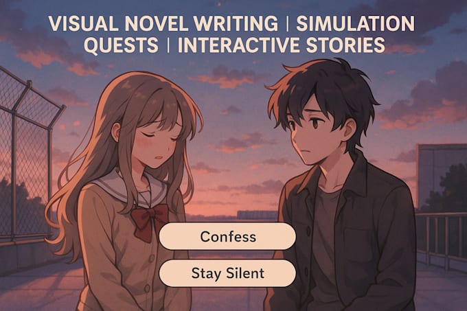 Write visual novel scripts quest plots or simulation game stories by ...