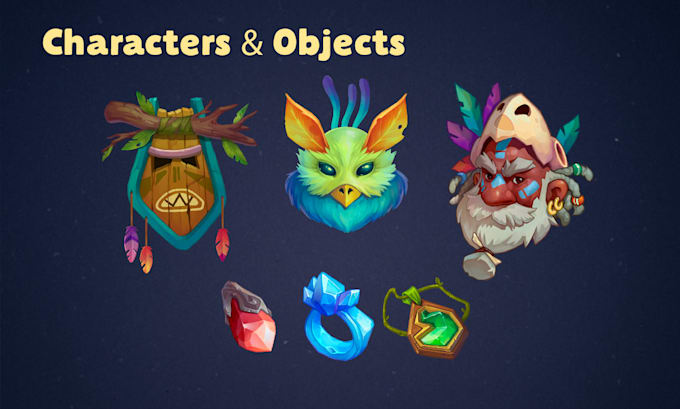 design rpg and fantasy game icons, characters and assets