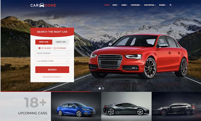 design automotive car dealership website, car rental or auto parts website