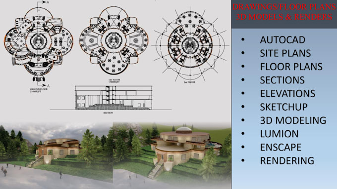 do architectural drawings 3d modeling rendering