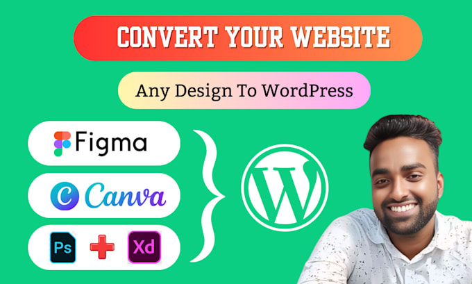develop canva or figma to wordpress website