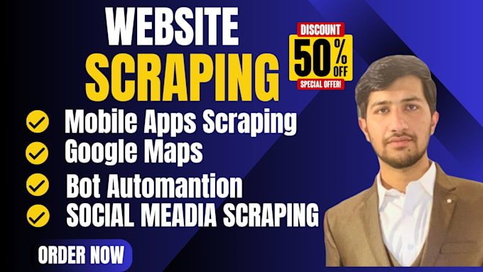 do web scraping ,data scraping and bot automation of any website in 24hr