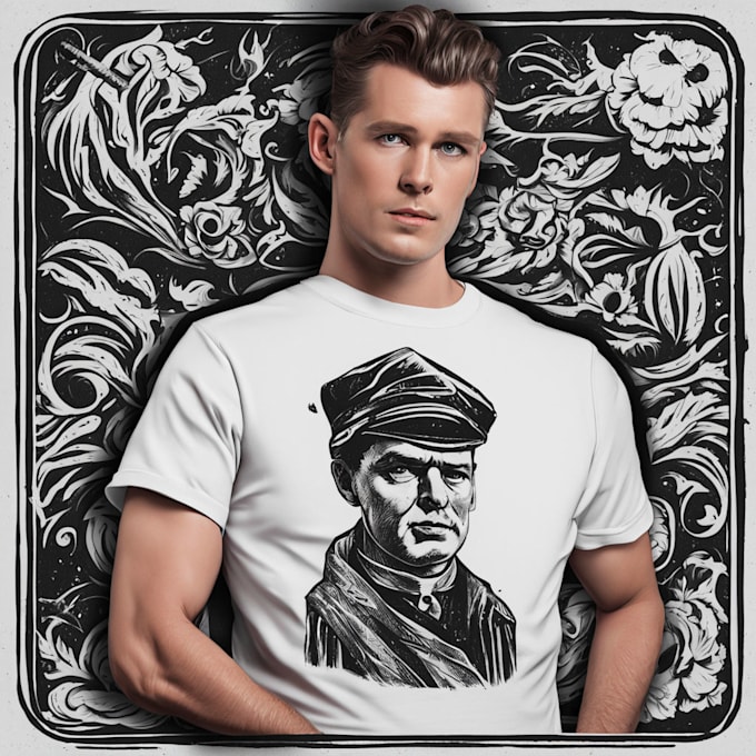 make a linocut tshirt design for brands