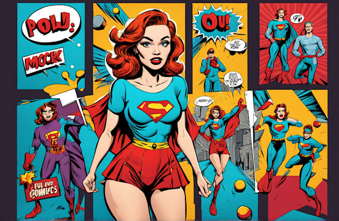 make in pop art and comics style