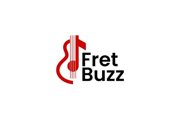 fret buzz amped guitar newsletter logo design