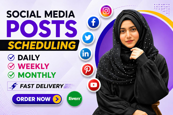 schedule posts on social media weekly, monthly or yearly
