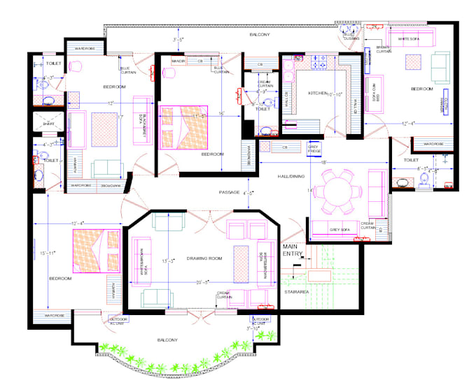 be your architect, expert draftsman for 2d floor plan and house plans in autocad