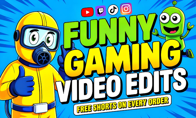do funny gaming video editing for your youtube channel and tiktok