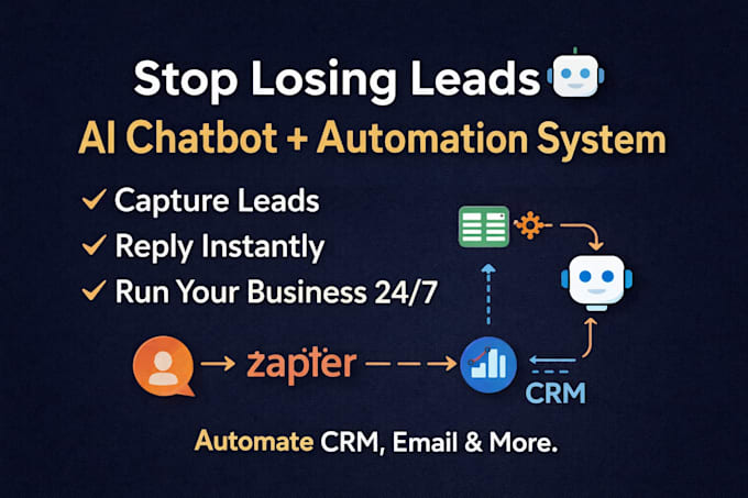 build ai chatbot and zapier automation to capture leads, automate your business
