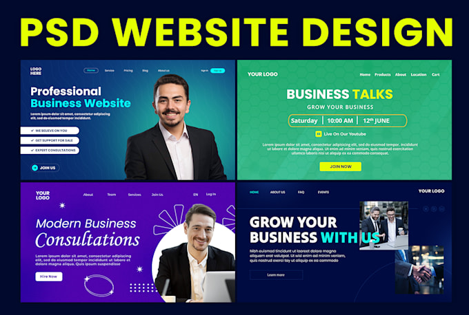 design web template, professional website design with photoshop PSD