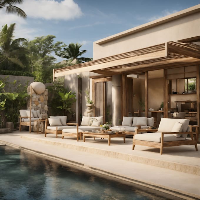 create interior or exterior rendering mediterranean style