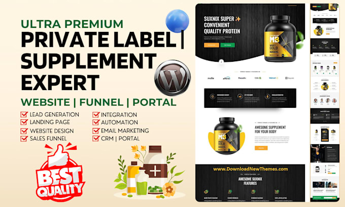 build private label website sarms store supplement store nutraceutical website