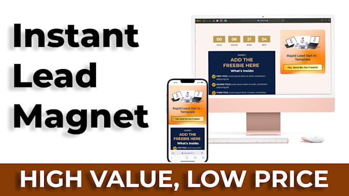 provide a premium rapid lead optin template for your kajabi