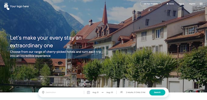 create hotel booking portal like airbnb, booking dot com