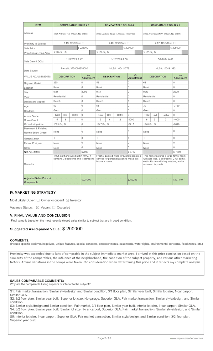 do residential real estate valuation report