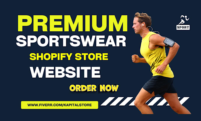 Design sportwear shopify store activewear yoga gym jersey athletic wear website by Kapitalstore Fiverr