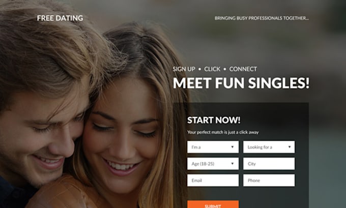 design responsive online dating landing page onlyfans website love sales funnel