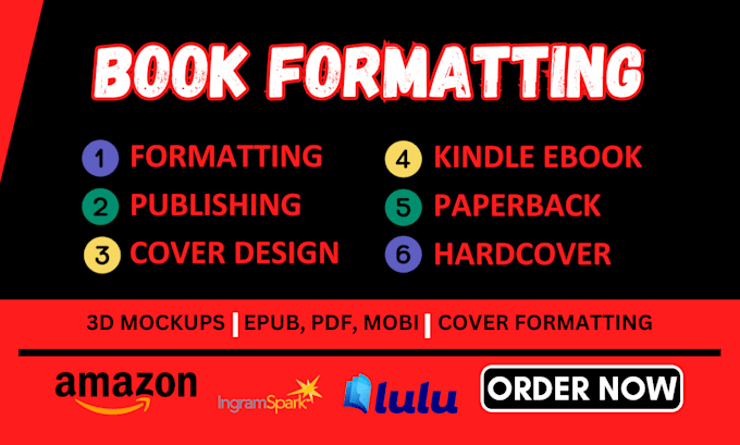 do book formatting, paperback layout design and kindle ebook formatting