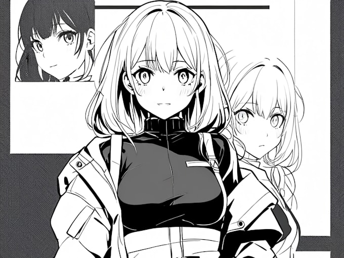 Draw manga or anime character in black and white design by Kendungs ...