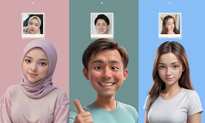 make your face into a 3d cartoon character image with ai