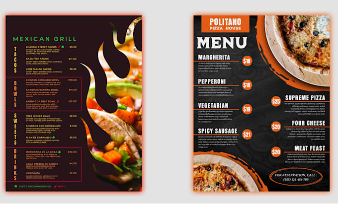 do professional  restaurant menu design