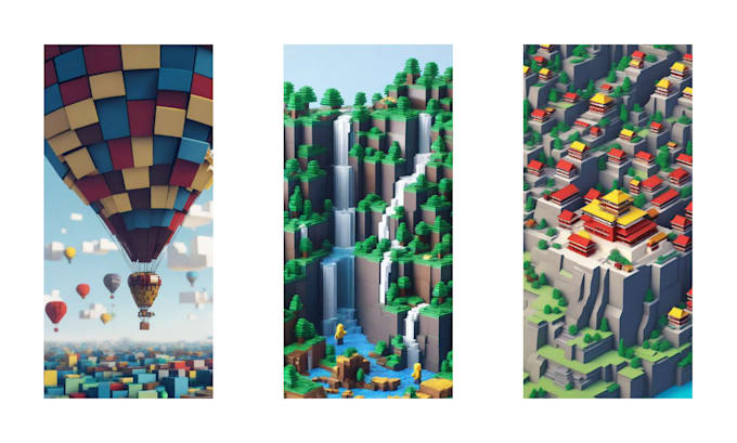 convert your photos into 3d block artwork