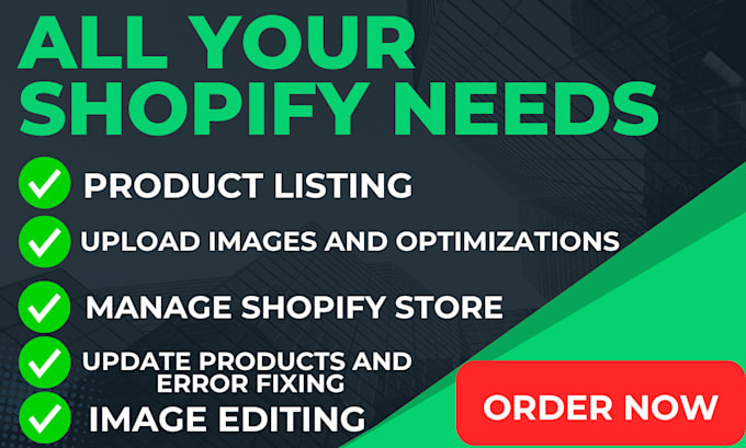 do product listing on shopify and image editing