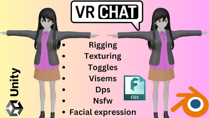 Do vrchat avatar, vr character, vrc avatar, 3d model, furry avatar ...