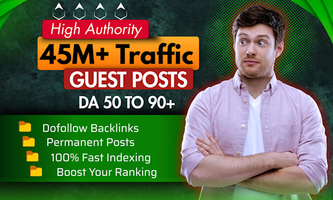 do SEO guest post backlinks and publish article, premium guest posts service