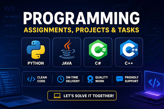 Do programming and coding assignments in c, cpp, python, java and c ...