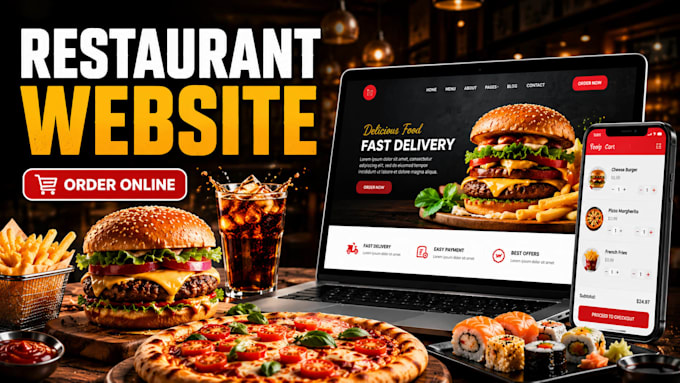 build restaurant website with wordpress or wix with online food ordering system
