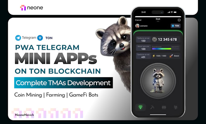 Develop telegram gamefi bot, telegram mini app, coin farming app like ...