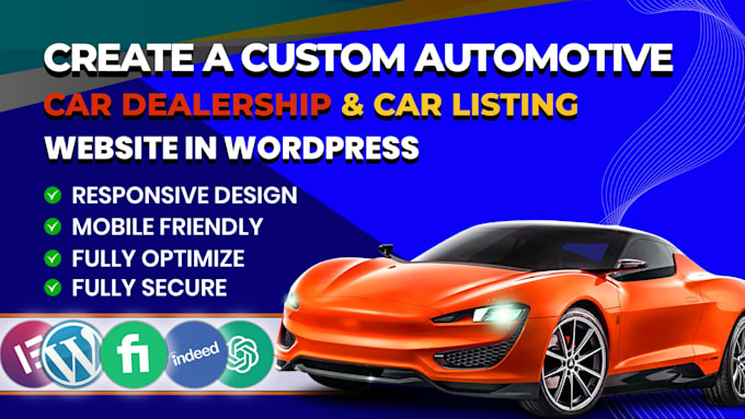 create an automotive car rental or car dealership website for your business
