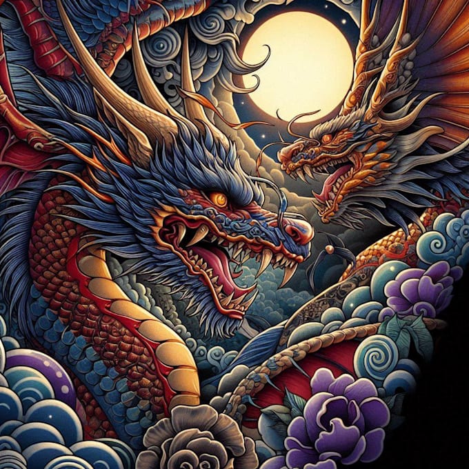 create a tattoo design in japanese style