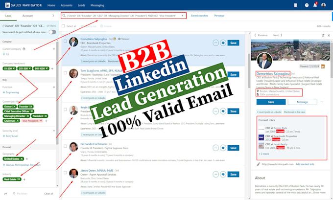 do b2b lead generation, linkedin lead generation, lead list, email list building
