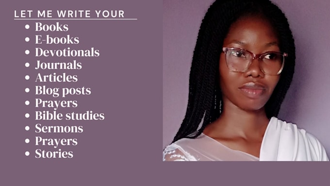 write christian articles and ghostwrite your books, ebooks, devotionals, journal