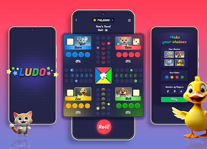 Develop ludo game pizzle game hyper casual game platformer game board ...