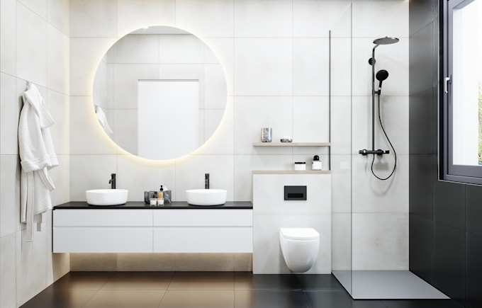 do 3d bathroom interior design and 3d renders