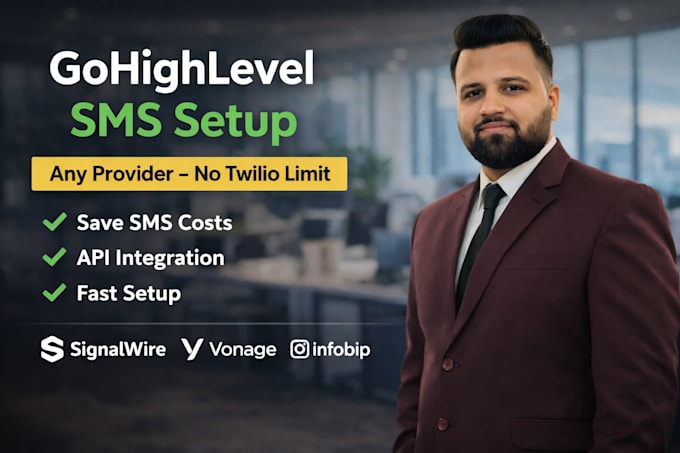 setup gohighlevel SMS with signalwire or any custom SMS provider