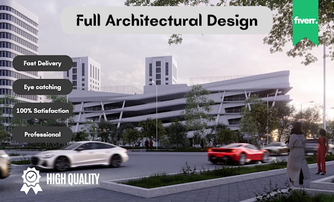 make architectural project with 3d rendering and 2d drawings