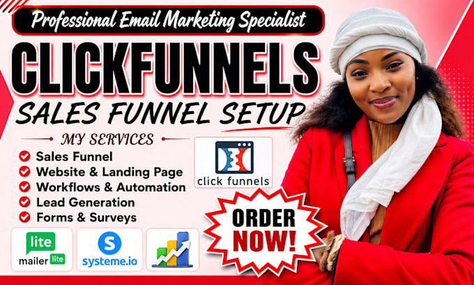 design clickfunnels landing page leadpages, systeme io funnel gohighlevel expert