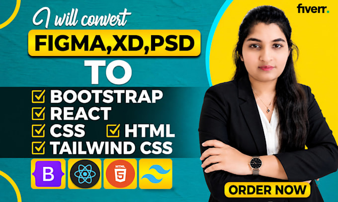 convert figma to html css, psd to html, figma to react and responsive website