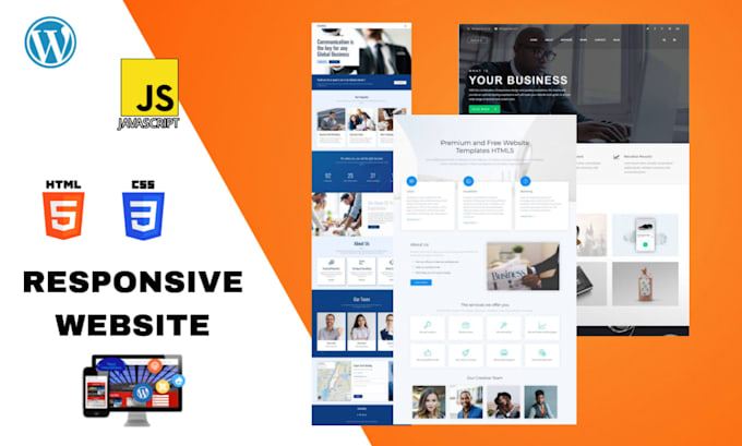 Create custom and responsive websites using html css js by Veet_d | Fiverr
